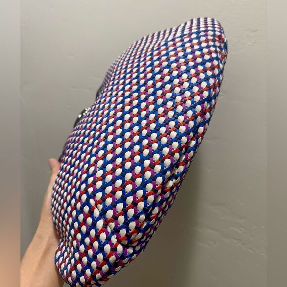 Original design! Unique Handmade Woven Lambskin Custom Metal Frame Boho Handbag - Picture 15 of 16